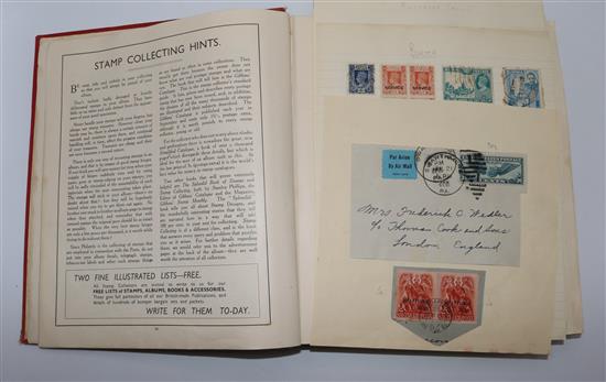 Album of Commonwealth and World stamps, some loose, pages and various cigarette cards(-)